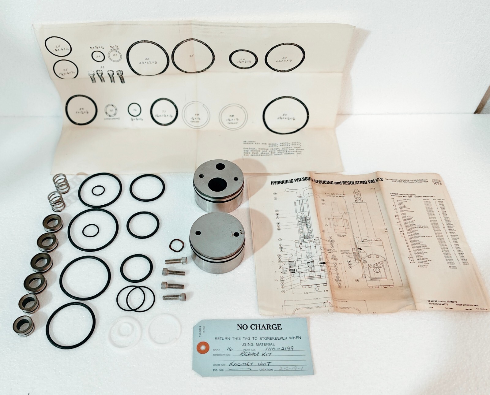 Koomey Inc 1110 2199 Hydraulic Regulator Repair Kit